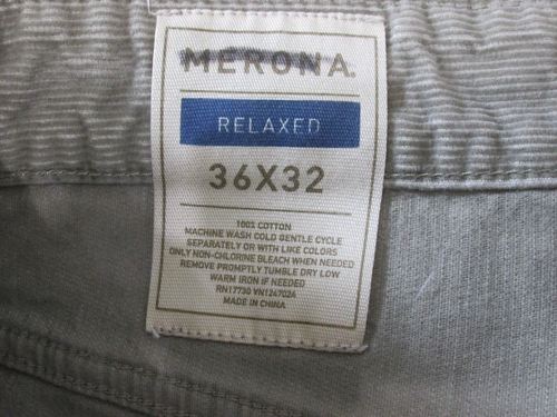 Pantalones de pana relajados marrón Merona para hombre 36x32 real 36x30 5 bolsillos 46-32216 - Imagen 5 de 6