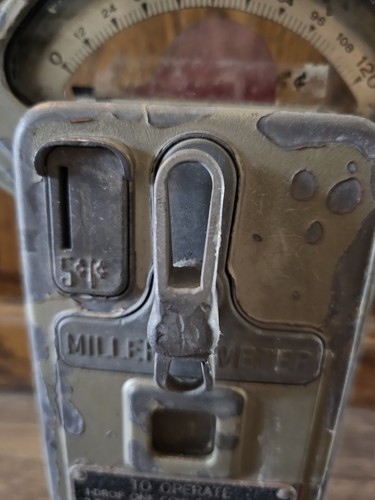 MILLER VINTAGE PARKING METER. ORIGINAL W/KEYS 30'S/EARLY 40'S PENNY/NICKEL - Picture 11 of 12