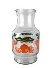 Vintage Anchor Hocking 1980s Swanky Swigs Glass Orange Juice Pitcher 8.75"