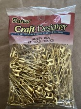 Darice Craft Designer 3 Safety Pins Gold --144 Pieces 38018-NEW