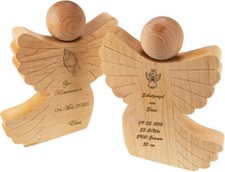 Engel Figur aus Holz zur Taufe Kommunion Konfirmation, Schutzengel, Geldengel