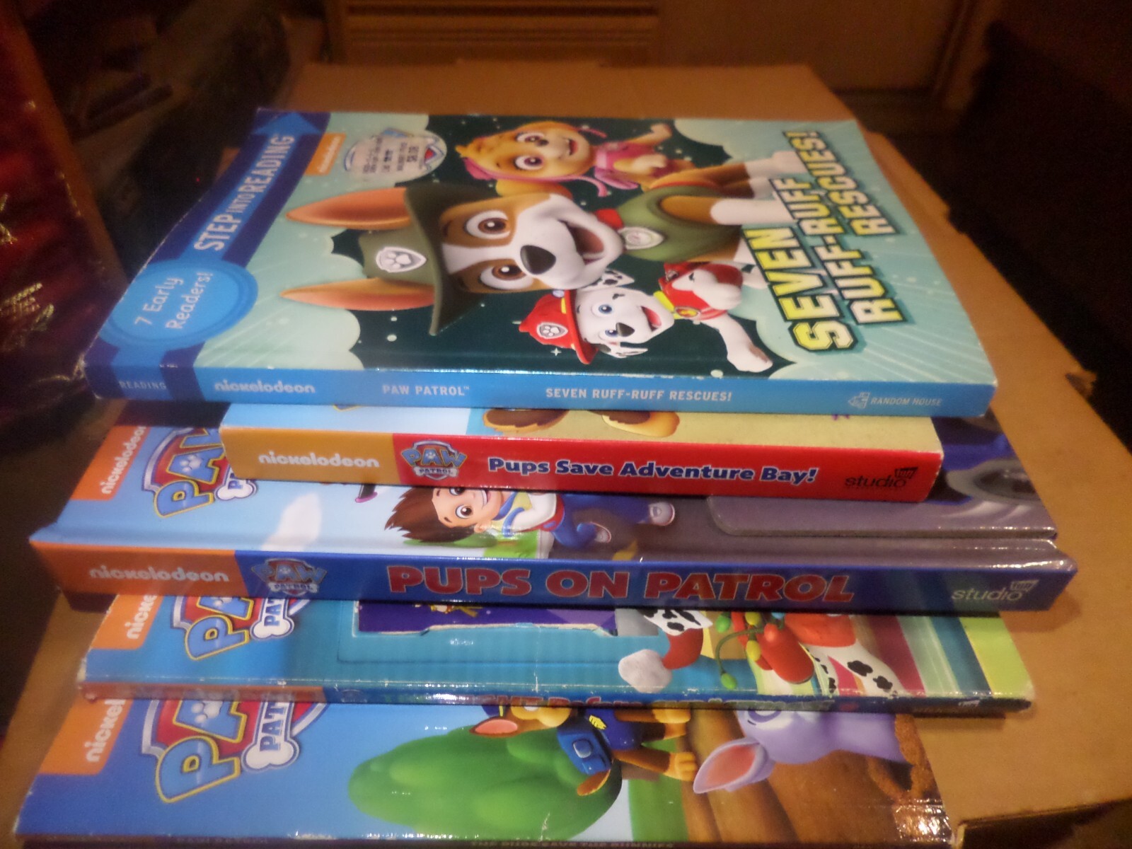 Paw Patrol lot of 5 books Seven Ruff Ruff Rescues, Pups on Patrol ...
