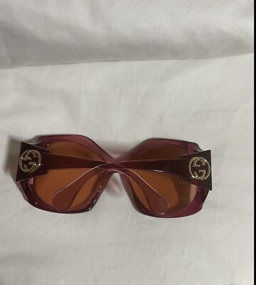 GUCCI Womens Sunglasses GG0875S-003 Burgundy Oversize Rose  display picture 2