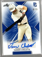 2021 Leaf Perfect Game National Showcase Blue #BATC1 Tanner Chelette Auto /15