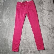Pilcro Letterpress Anthropologie Jeans 25 Pink Denim Mid Rise Skinny Medium Wash