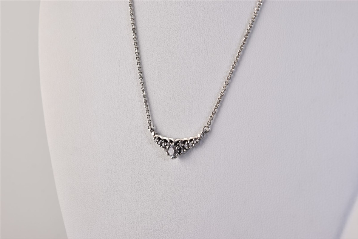 ★TATIANA★ [Silver 925] Bright Princess Necklace_NZ1160 925 Sterling Silver Elegant Royal Crown Princesses Pendant