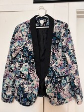 LC jacket Lauren Conrad floral sz 10 blazer spring summer violet blue classic