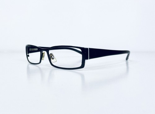 Calvin Klein Black Metal Rectangular Glasses W Black Acetate Temples 53 16 125