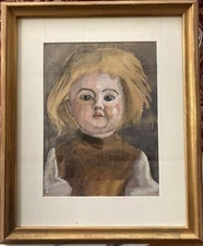 Sylvia Koller (Austrian 1898-1963) Blonde Doll 1919 Expressionist Watercolor