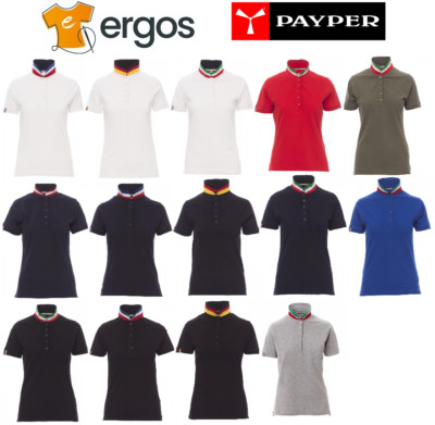 Payper NATION LADY Womens Short Sleeve Polo Shirt with Tricolor Collar Flag