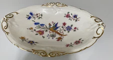 Hammersley Spode China Victorian Peacock Oval Candy Trinket Dish 7.5" x 5.25"