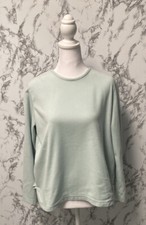 Oscar De La Renta Light Green Crew Neck Solid Sweater Size S