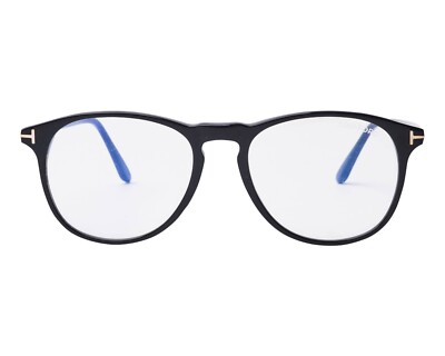 Tom Ford TF 5805-B 001 Black Round Plastic Optical Eyeglasses Frame 52-17-145 RX