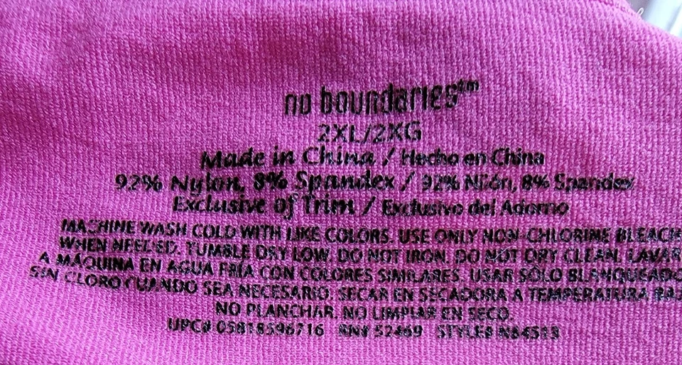 Camisa sujetador para mujer No Boundaries Juniors talla 2XL XXL 2X grande púrpura rosado Foto 2 de 4