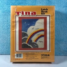 Vintage Tina of California Latch Hook Kit KR305 Two Rainbows 20" x 27" NIP