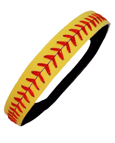 Gelb mit roten Nähten Echtleder Softball Sport Stirnband USA - Bild 2 von 2