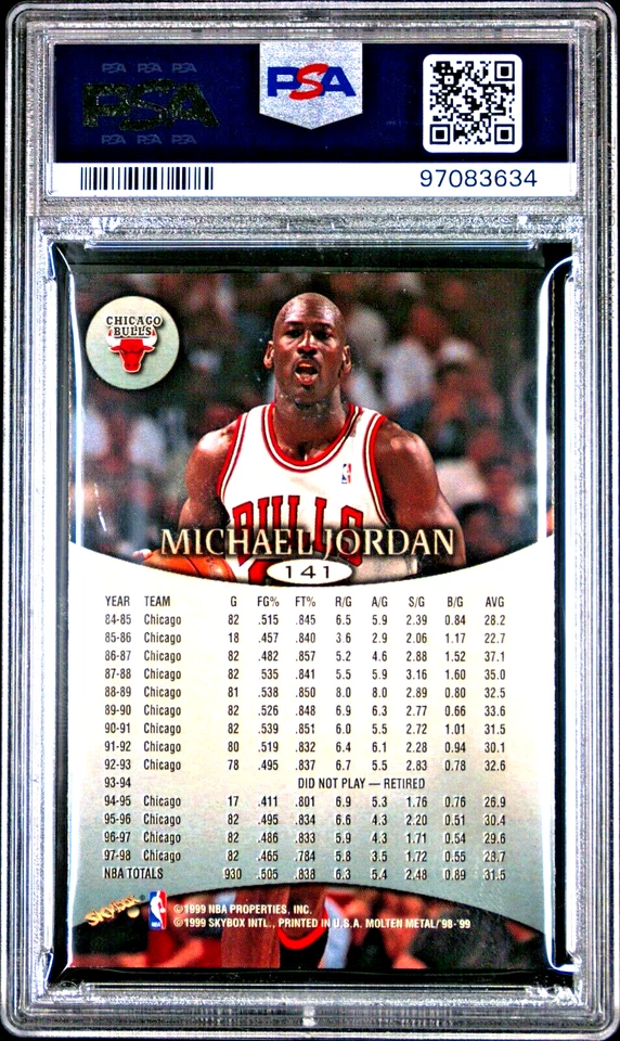 Michael Jordan 1998-99 Skybox Molten Metal #141 PSA 7 Air Jordan Bulls HOF GOAT - Image 2 of 2