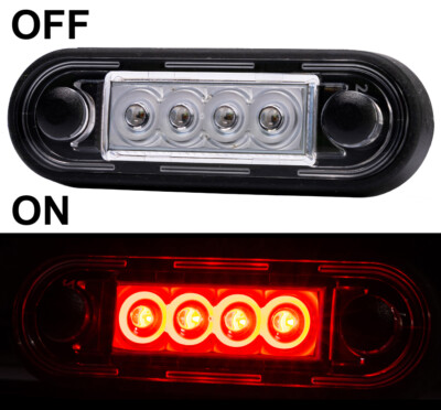 5x EASY FIT RED REAR LED MARKER LAMPS/LIGHTS TRUCK VAN BAR **NO CUT OUT