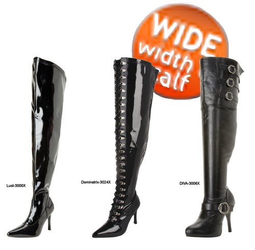 wide width thigh high boots
