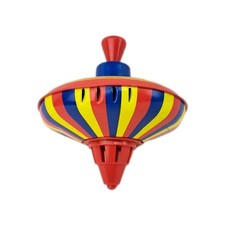 Vintage Schylling Little Tin Humming Top Push Down Spinning Toy