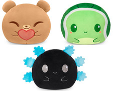 3 PACK - Teeturtle 4" Reversible Plushies - 2 Faces, Bear, Axolotl and Turtle