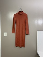 Wild Fable Red Turtle Neck Sweater Dress Size M C86