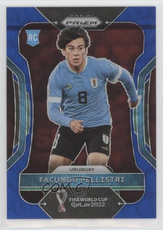 2022 Panini Prizm World Cup Qatar Blue Wave 80/199 Facundo Pellistri #275 pe8