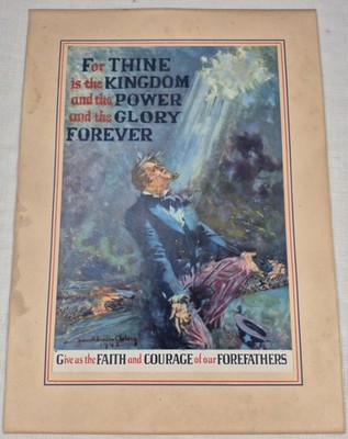 Howard Chandler Christy UNCLE SAM Faith & Courage of Our Forefathers Print 1942