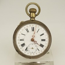 Rar CALENDAR Silver Pocket Watch Men's no fusee duplex chronometer repeater RAR