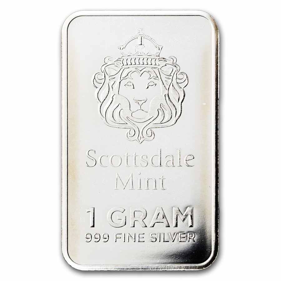 1 gram Silver Bar - Scottsdale Mint 