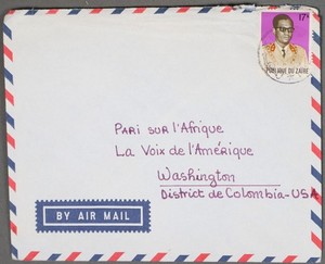 MayfairStamps Zaire to Washington DC Air Mail Cover aaz_76835