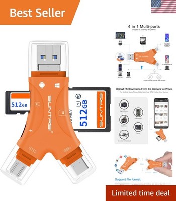 SD Card Reader for iPhone/ipad/Android/Mac/Computer/Camera,4 in1 Micro SD Car...