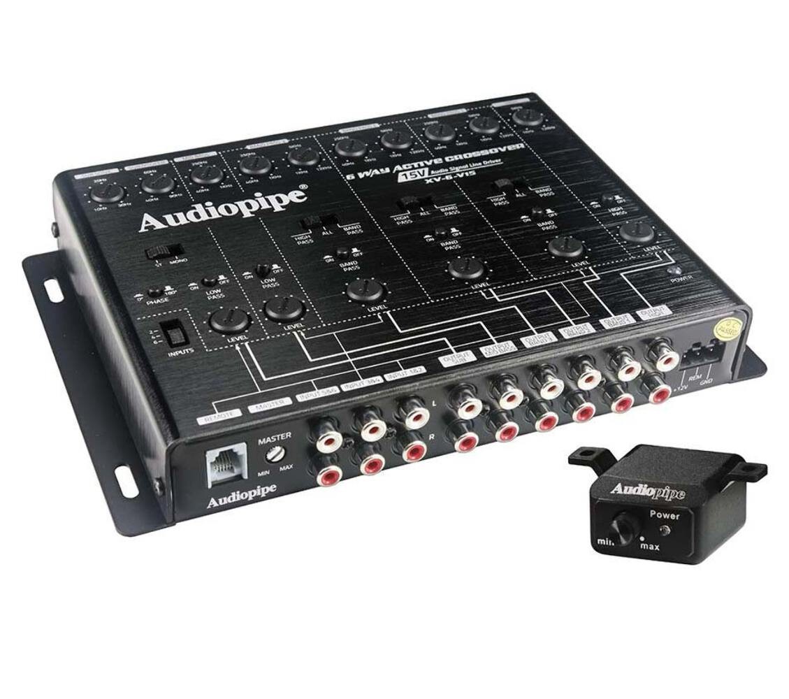 Audiopipe XV6V15 6-Way Crossover with 8 Channel Input and 12 Channel Output - AU