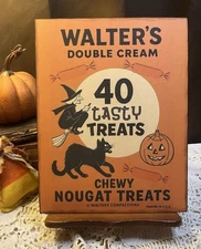 Halloween Treats, Walter’s Chewy Nougats, Retro Handcrafted Plaque / Sign