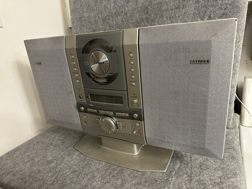Fisher SLIM-1500S AM FM Radio CD Player Stereo mit abnehmbaren Lautsprechern silber - Bild 1 von 9