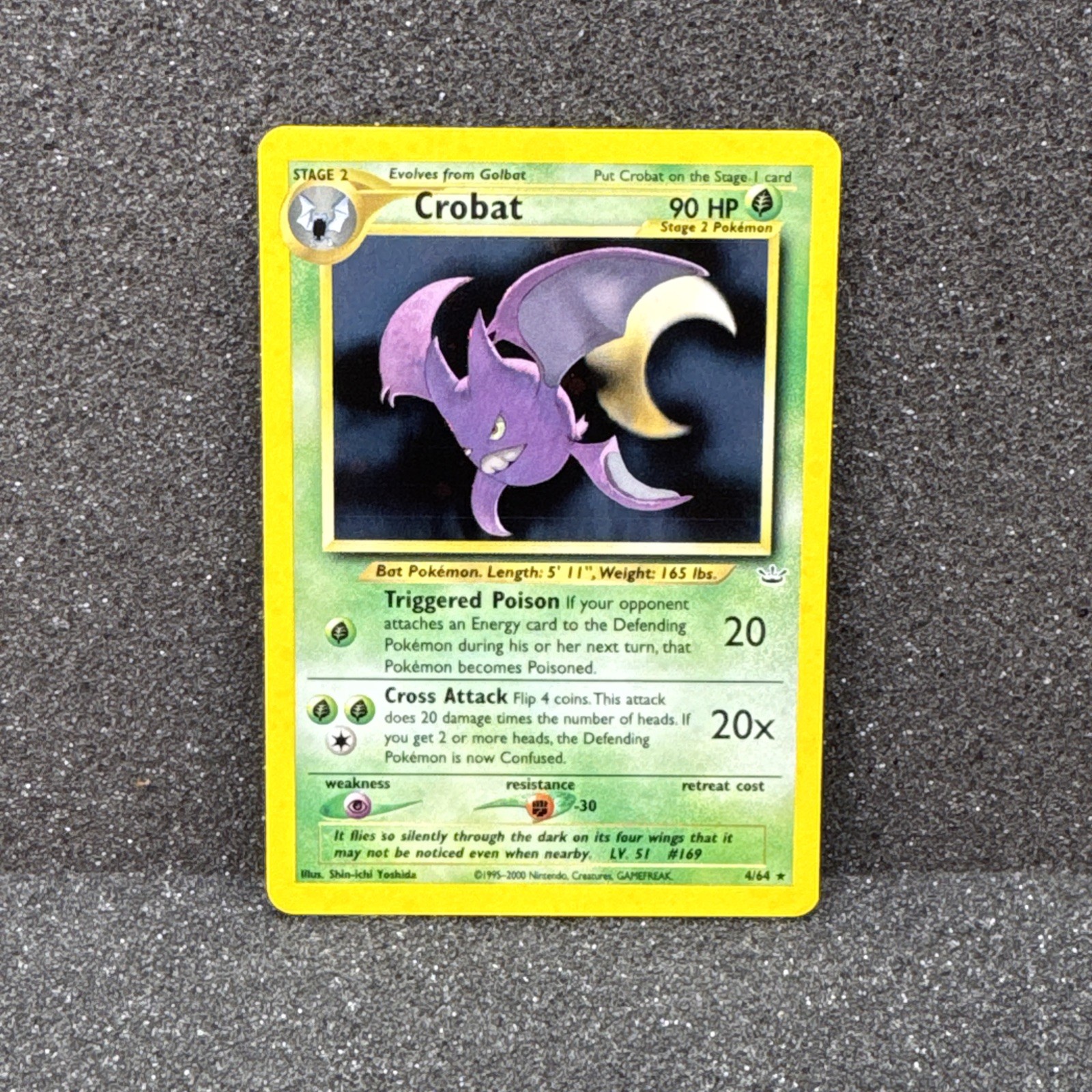 Vintage WOTC Pokemon Crobat 4/64 Neo Revelation Unlimited Holo Rare NM