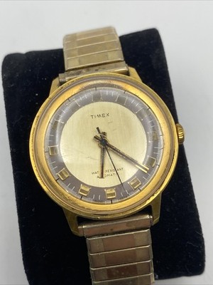 VINTAGE TIMEX MENS WATCH GOLD TONE AUTOMATIC MECH 46260-03174 Working