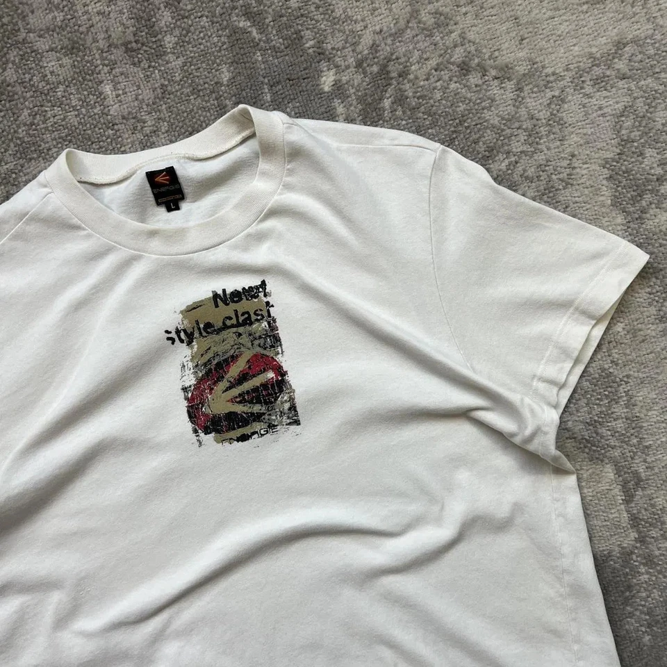 Y2K Energie T-Shirt Large Mens Italian Sportswear 80s Casuals Graphic Print - Image 2 of 4