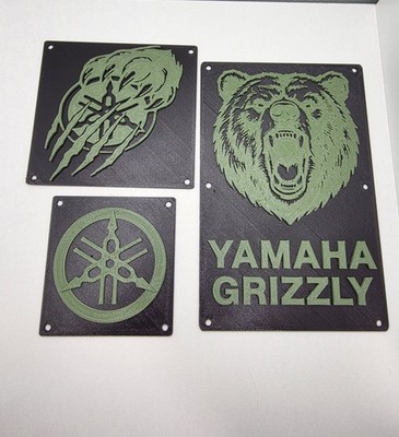 2007-2015 Yamaha Grizzly 700 / 550 Warning Plates Fender Tags Badges Labels