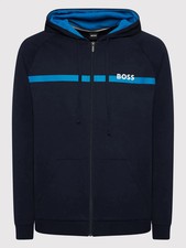 Image of HUGO BOSS Men's Blue Loungewear-Authentic Hooded Jacket Size Small BNWT C1914