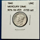 1940 Mercury Dime UNC 90% Silver BU Nice Luster ***FREE SHIPPING***