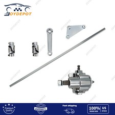 Chrome Vega Steering Box Pitman Arm 36 Coated 34 Dd Shaft 2 Ss U Joints