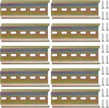 10pcs DIN Rail, 35mm x 7mm x 100mm, Alloy Steel, Matte Finish, U-Shape, M5 Screw