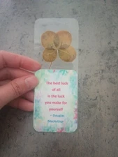 Real Lucky Four Leaf Clover Handpicked - Handmade Bookmark - Gift For Readers