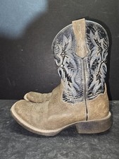 Ariat Signature Tombstone Black Blue 10012794 Square Toe Boots Youth Sz 1 No Box