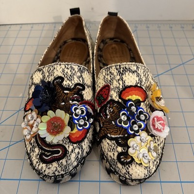 Bill Blass Shoes Espadrilles SZ 8 Anthropologie Snake Print Floral Loafer