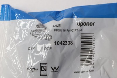Uponor Q&E Female Thread Plastic Black 16'' x 1/2'' x 16mm 1042338