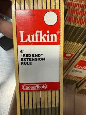 NEW LUFKIN X46 6  RED END WOOD FOLDING ZIG ZAG RULER RULE 6  BRASS EXTENSION USA