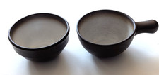 Heath Ceramics Rice Bowls one with Handle Brown EUC Edith Heath Set of 2 Signed
