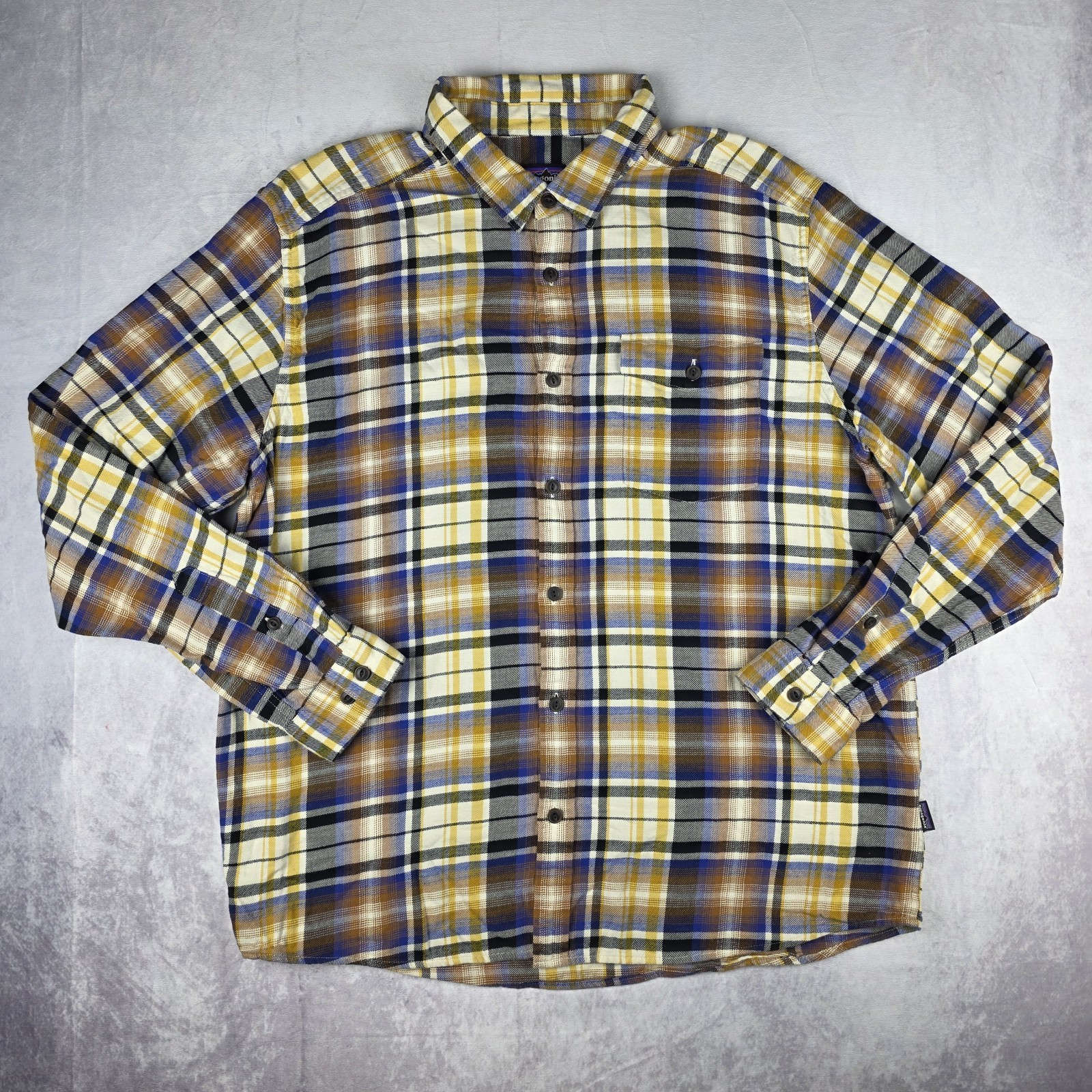 Camisa Patagonia A Cuadros Abotonada Franela Fiordo Para Hombres Grande Algodón Orgánico